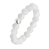 GD GOOD.designs Anti Stress Ring aus Mondstein Naturstein Perlen für Damen - Elastische Anxiety Rings - Fidget Ringe I Ringgröße 52-60