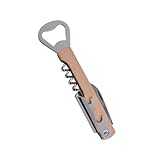 Can opener, Weinflaschenöffner aus Edelstahl, Flaschenöffner for Bier, Getränke und Softdrinks ，Can opener manual(Light brown)