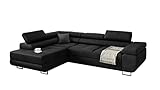 KREATIVE FURNITURE & DESIGN Ecksofa mit Schlaffunktion L-Form, Sofa Couch mit Bettkasten, 3-Sitzer Eckcouch, Schlafsofa für Wohnzimmer, Big Sofa Couch mit Schlaffunktion, Sofabezug (Ottomane Links)