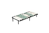 i-flair Metallbett Tellerlattenrost 100x200 cm auf Füßen, Gästebett Ergo IF55 mit Tellerfedern und Stauraum - für alle Matratzen und Betten geeignet