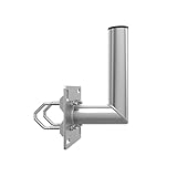 Premium X 15cm Balkon-Ausleger Aluminium Geländer Balkon-Halterung für Satelliten-Schüssel SAT-Antenne Wand-Halter mit Schellen