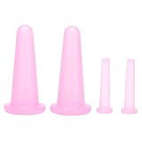 Schröpftherapie Set für Gesicht, 4-teiliges Silikon Schröpf Massage Set für Gesichtshaut, Hals und Augen, Lymphdrainage und Faszienlösung, 2 große und 2 kleine Tassen für Hautpflege und Anti-Aging