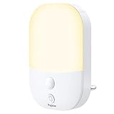 Nachtlicht Steckdose, LED mit Dämmerungssensor 5 Helligkeit Einstellbare 3 Modi (AUTO/EIN/AUS), Kinder für Kinderzimmer, Schlafzimmer, Küche, Flur, Treppe, Garage, 3000K Warmweiß