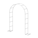 Garten-Torbogen Rankgitter Rosenbogen, Rosenbögen Bogen Für Kletterpflanzen Hochzeit Dekorationen Aus Eisen, Torbogen Aus Metall Stabil, Gartenbogen Rankgitter Drinnen Und Draußen(White,2.4x2.5x0.4m)