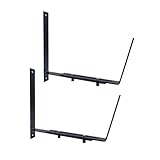 Hwtcjx 2 Stück Balkon Blumenkasten Halterungen, Fenster Pflanzkasten Halterungen, Verstellbare Blumenkastenhalterung, Regalhalterung Balkon Blumenkastenhalter für Rohrgeländer, Wand, Ledge (Schwarz)