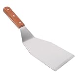 Healeved Edelstahl Bratspatel mit Holzgriff Großer Grillwender Hitzebeständig Multifunktionaler Fleischwender für Küche und Outdoor Grill