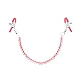 Pearl Nipple Clamps Body Chains Necklaces and Adjustable Pressure Breast Nipple Clips Stainless Steel Non Piercing Body Jewelry for Women ewelry Chain Toys (Pink)