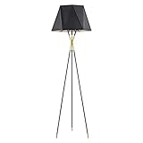 CASEGO Einfache Stehlampe, dreibeinige Stehlampe aus Eisen, schwarzer Lampenschirm, geeignet für Wohnzimmer, Arbeitszimmer, Schlafzimmer usw.