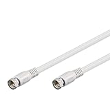 Goobay 60724 Antennenkabel 0,5m / F Stecker auf F Stecker / SAT Kabel 80 dB Koaxialkabel Satellitenkabel / 2fach geschirmt TV Kabel / Weiß / Fernsehkabel 0,5m