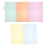 HAPINARY 10 Stück A5 Kunststoff Registerkarten für Ordner Farbige PP Trennblätter 6 Loch Langlebige Büro Organisationsetiketten