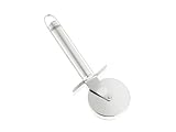 Leifheit Pizzaschneider Sterling, Pizzaroller aus hochwertigem Edelstahl, Pizza cutter mit ovaler Griffform für angenehme Handhabung, mit Fingerschutz und praktischer Aufhängeöse, silber