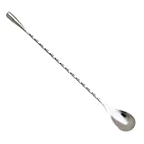 NUOBESTY Spirallöffel Edelstahl 3 Stück 40cm Cocktail Rührlöffel mit Langem Griff für Bar Café und Dessertzubereitung