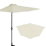 Sonnenschirm Halbrund,2.7m Abdeckung UV-Schutz, Halber Sonnenschirm Für Balkon,Terrassenschirm,Kleiner Sonnenschirm Für Balkon,Geeignet für Gärten, Terrassen, Innenhöfe(Nur Schirmdeckel) (Beige, 2.7m)