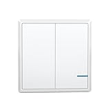 Funkschalter, Thinkbee 2-Gang Lichtschalter Dauerhaft Wasserdichter Wireless Lichtschalter Einfache Installation beim Zuhause Büro Restaurant Fabrik usw., -30 ~ + 75 ℃