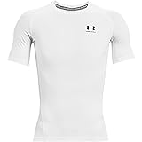 Under Armour Herren Hg Armour Comp kurz rmliges Funktionsshirt schnelltrocknendes T Shirt mit Kompressionspassform, White Black, M EU