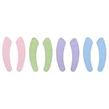 LALAFINA Waschbare Toilettensitzmatten 4 Stück Velours Toilettensitzbezüge Warm Selbstklebend Rutschfest für Badezimmer Winterkomfort