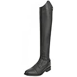 RL24 - Damen Reitstiefel Ravenna | Damen-Stiefel aus Kunstleder | Schnürstiefel mit Reißverschluss in schwarz | Reiterstiefel mit extra weichem Innenfutter | Größe 40 lang/eng