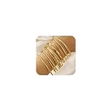 Uwiyo 10 Stück Gold Armreif für Damen, Stapelbare Goldener Armband Böhmen Manschette Armreifs Indischer Armreif Armbänder Schmuck für Frauen Mädchen (Gold Set 1)