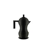 Alessi Pulcina MDL02/3 BB - Design-Espresso-Kaffeemaschine, aus Aluminiumguss mit Griff und Knopf aus PA, 3 Tassen, Schwarz