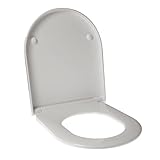 Toilettensitz für Keramikdesign SKIP, umwickelt, weiß, Scharnier aus Edelstahl