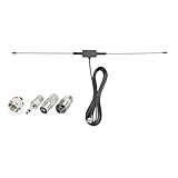 Superbat FM/AM UKW Antenne Dipolantenne mit Teflon-Beschichtung | F-Stecker mit 3m Verlängerungskabel, 50 Ohm | Klebemontage | für Tragbaren Radio-Tuner HiFi-Receiver Stereo-Verstärker AV-Empfänger