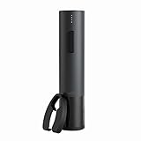 Lacor - 63056 - elektrischer Korkenzieher Black Luxe aus Edelstahl, automatischer Weinöffner, elegant, modern und ergonomisch, Beleuchtung und LED-Anzeige, Ø 4,8 x 22 cm, Mattschwarz