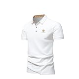 ZUOYIMEI Kurzarm Poloshirt Herren Poloshirt Männer Golf Poloshirt Herren Poloshirt Kurzarm Herren Sommer Poloshirt Herren Poloshirt Herren A-White 3XL