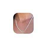 DORANA Kette Silber 925 Damen Ketten Halskette für Damen Ausbleichsicher Kubanische für Frauen Silver Chains Women Silberkette Halskette Schmuck 18Inch