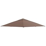 Outsunny Pavillondach für Gartenpavillon ca.3 x 3 m, wasserabweisend, Ersatzdach, Pavillonabdeckung, Sonnenschutz, 8 Wasserabflusslöcher, Polyester, Kaffee