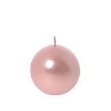 Magie di Natale Kugelkerze glänzend Weihnachtsdeko rosa Ø 6 cm