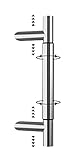 BASI Stoßgriff variabel aus Edelstahl | Türbeschlag Türgriff außen | Stangengriff mit einstellbarer Gesamtlänge 300-400 mm | 45° Schräg | Für alle Haustüren | inkl. Montageset | Flexibel