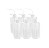 Hbbgdiy 6pcs 500 ml Plastikquetschflaschen mit Düsen, schmalem Mund LDPE -Labor -Tattoo -Flaschen mit Skalierungsetiketten zum Reinigen, Bewässern und Flüssigkeitsabgabe