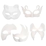 DIYEAH 15 Stück Blanko Masken Papiermasse für Karneval Halloween Cosplay und Festlichkeiten Wiederverwendbar und Leicht für Kreative Designs