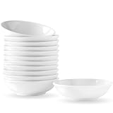 UIBFCWN 12-teilig Set Dipschälchen,Weiße Runde Dip Schälchen Keramik Saucenschälchen, 7.6 * 2 cm Dessertschäle Snack Vorspeise Nachtisch Dekoschäle