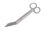 Hochwertige Faude Verbandschere nach Lister - für Verband, Pflaster und Kleider, rostfreier Edelstahl (groß 18cm)