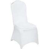 VEVOR Universell Weiße Elegante Stuhl 50 STK Polyester Und Elasthan Spandex Stuhlhussen Stretch Stuhlüberzug Stuhlbezug Husse Stuhlschutz Elastisch Hochzeit Wedding Party Chair Covers