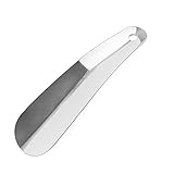 luoshaPUCY Schuhlöffel, 16cm Schuhanzieher Edelstahl Shoe Horn sehr stabil mit hängendem Loch ergonomischer Form für Herren, Damen, Kinder, Senioren, Silber