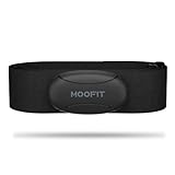 moofit HR8 Pulsmesser Brustgurt, Low Energy Echtzeit-Herzfrequenzdaten Bluetooth 5.0/ANT+, Größere Kommunikationsreichweite, IP67 Wasserdicht, Kompatibel mit iOS/Android Apps, Fitnessgeräte, Schwarz
