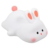 jojofuny Nachtlicht für Kinderzimmer Cartoon Hasen Nachttischlampe Tragbare Kinderlampe mit Sanftem Licht Augenschonend Kompakt für Reisen und Babyzimmer Dekoration