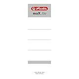 Herlitz 5966106 Rückenschild 60 x 190 mm für 8 cm-Ordner, selbstklebend, 10 Stück, weiß