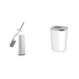 Joseph Joseph Flex - Toilettenbürste + Halter- weiß/grau & Slim - Abfalltrenner fürs Bad - weiß/grau