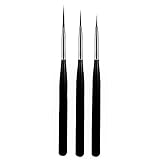 luoshaPUCY Nageldesign Pinsel, [3 Stücke] Nagel Art Liner Pinsel Professional Nailart Pinsel Fineliner für DIY Nail Art Salon Design (Schwarz)