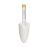 Fiskars Blumenkelle zum Ein- und Umpflanzen, Länge: 29,1 cm, Weiß/Orange, FiberComp/Hochwertiger Stahl, Light, 1027032