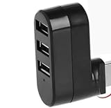 2PCS 4 Port USB 3.0 Hub mit 90°/180° drehbarem Stecker, usb verteiler 180° für schnelle Datenübertragung, mini USB Hub mit 3 USB Anschlüssen und 1 USB C Port, kompakter usb hub klein für Laptop PC Aut