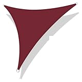 Wasserdichtes dreieckiges Sonnensegel, UV-Schutz, 98 %, 4 Größen und 9 Farben, perfekt für den Außenbereich, Terrassen und Gärten, Sonnenschirm, Weinrot, 200 x 200 x 200 cm