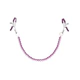 Pearl Nipple Clamps Body Chains Necklaces and Adjustable Pressure Breast Nipple Clips Stainless Steel Non Piercing Body Jewelry for Women ewelry Chain Toys (Purple)