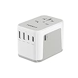 TESSAN Reiseadapter Weltweit, Universal Reiseadapter mit 2 USB und 3 USB C, Internationaler Steckdosenadapter, Reisestecker Adapter Weltweit für Deutschland USA England Australien, Travel Adapter