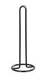 WENKO Küchenrollenhalter - Rollenhalter für Küchentücher, stehend, Metall, 12.5 x 32.5 x 12.5 cm, Schwarz