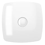 Vlano ENSO 100/125 TH Badlüfter mit Feuchtesteuerung, Nachlauffunktion, Rückschlagventil, Weiß, Leiser Betrieb, Ventilator mit Timer, Hygro, Deckenlüfter, Wandventilator 100, 125 mm (100 mm)