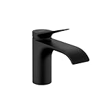 hansgrohe 75010671 Vivenis 80 mit Zugstangen-Ablaufgarnitur, mattschwarz, 1,2 GPM, Einloch-Badezimmerarmatur